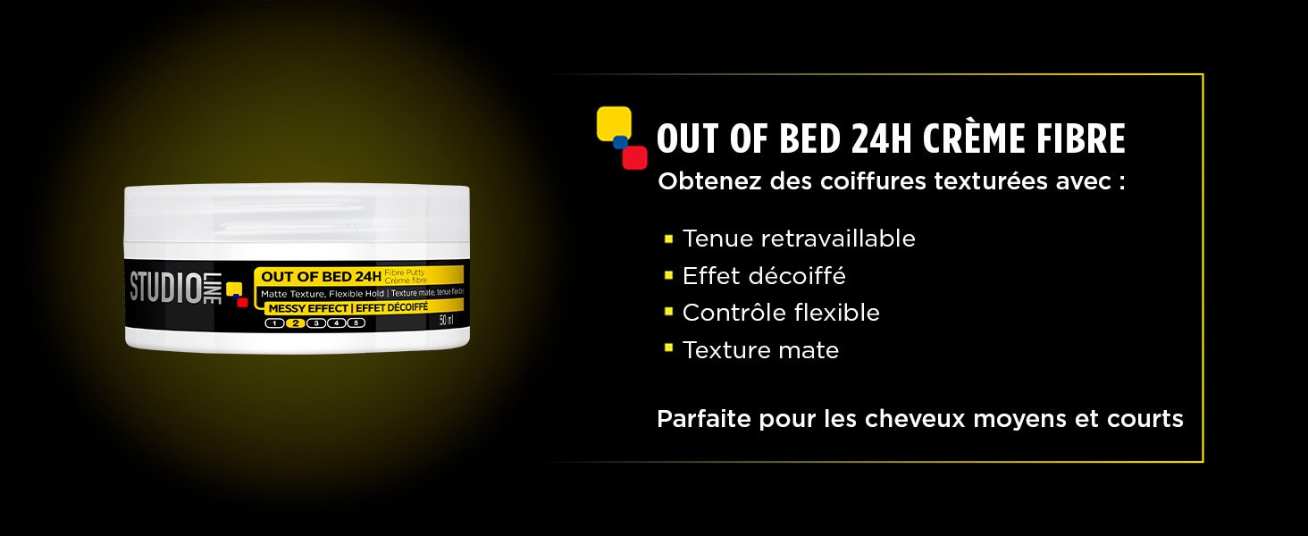 L'Oréal Paris Studio Line Produits Coiffant, contenu éducationel L'Oréal Paris Studio Line Crème fibre coiffante 24H à tenue flexible et retravaillable